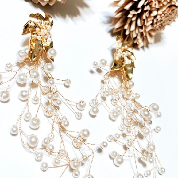 Flower statement earrings M148 - Picture 5 of 7